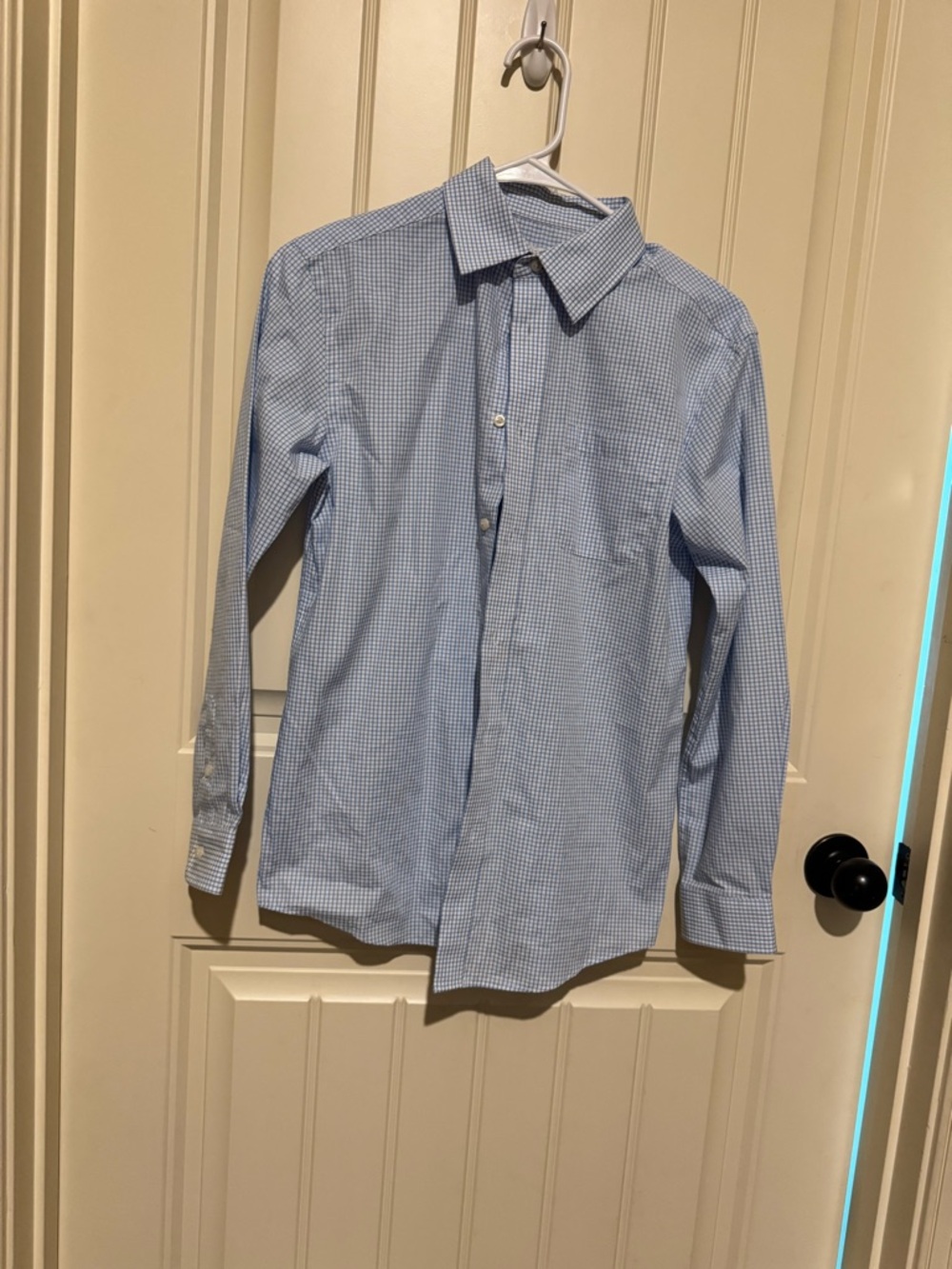 Cat & Jack Light Blue Micro-Check Dress Shirt
